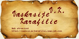 Vaskrsije Karafilić vizit kartica